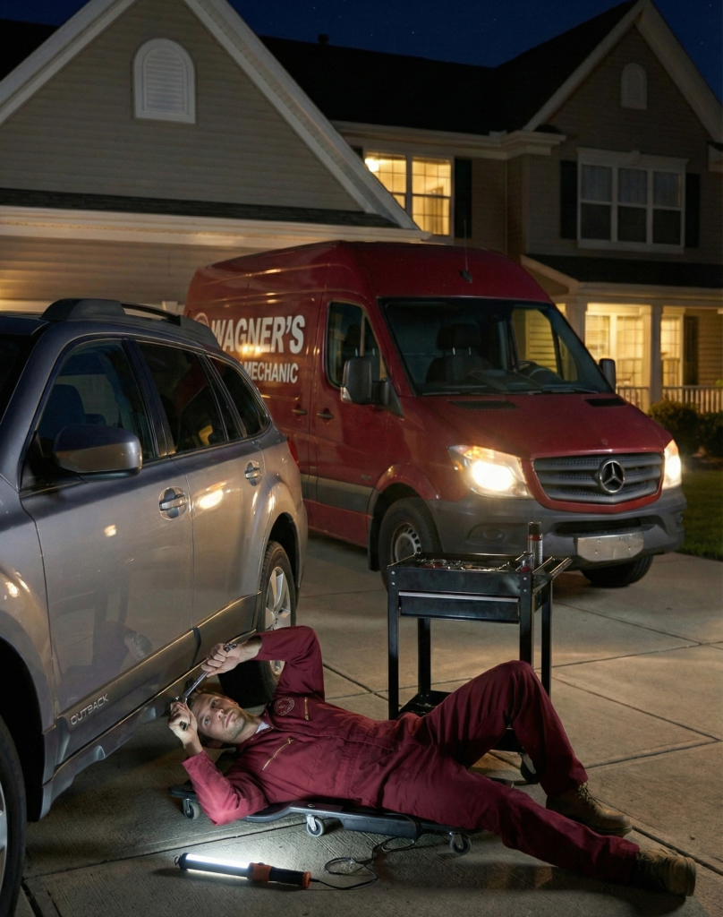 Wagner Mobile mechanic in central north carolina fixing a car in Apex nc