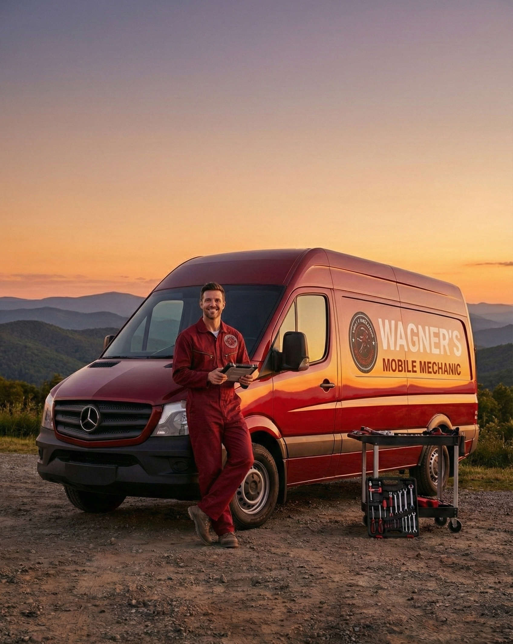 Wagner Mobile mechanic in central north carolina Standing outside in Cary,Nc